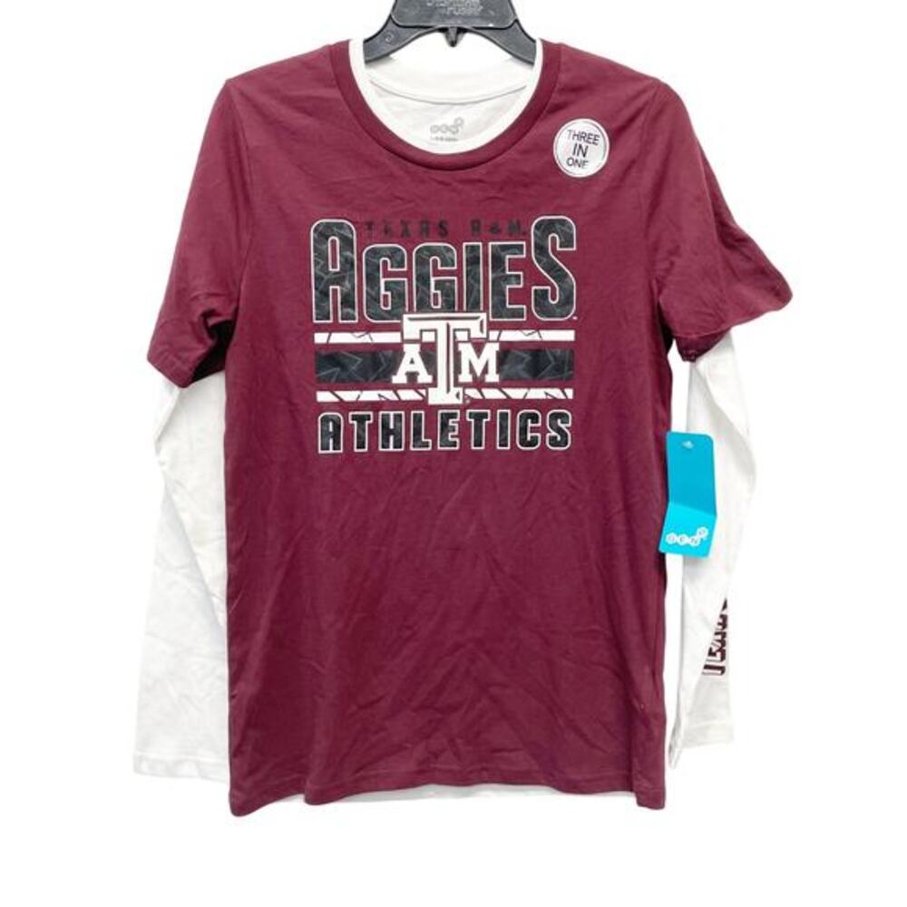 Gen2 Big Kids Texas A&M Aggies Athletics Long Sleeve T‎ Shirt Maroon Large 14-16
